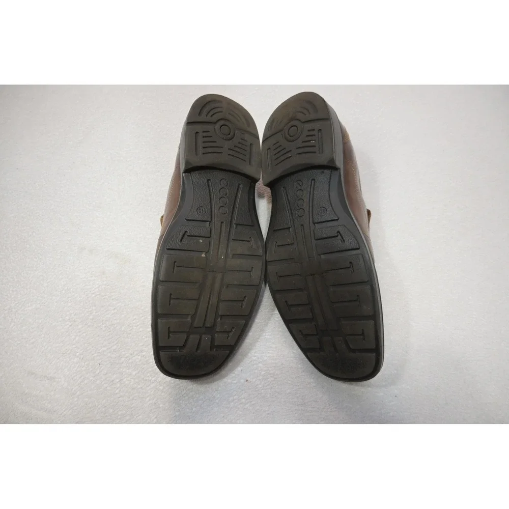 ECCO‎ Leather Slip On Loafers Mens 45 Brown Good Bicycle Toe Dress Shoes